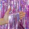 2-Pack Tinsel Foil Fringe Curtains - 3.2 ft x 8.2 ft, Metallic Foil Backdrops for Party Photo Booth Props and Decoration, Pinkish Purple